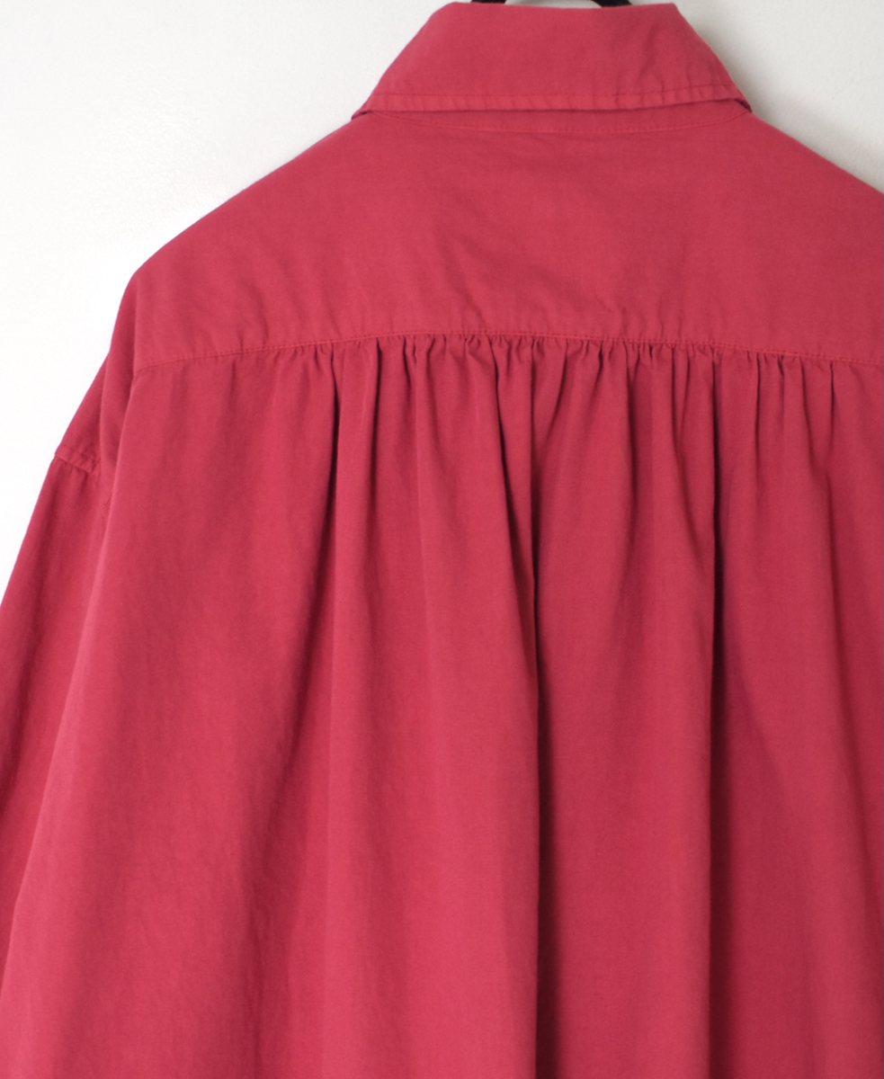 INAM2555PD(ワンピース) 40s POPLIN OVER DYE WORK GATHERED SHIRT DRESS