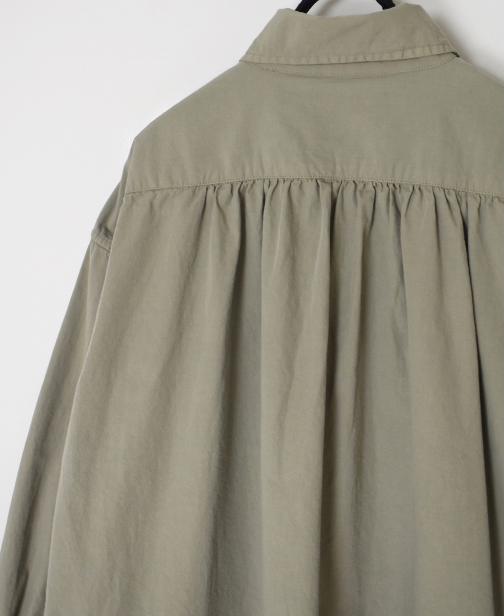 INAM2555PD(ワンピース) 40s POPLIN OVER DYE WORK GATHERED SHIRT DRESS