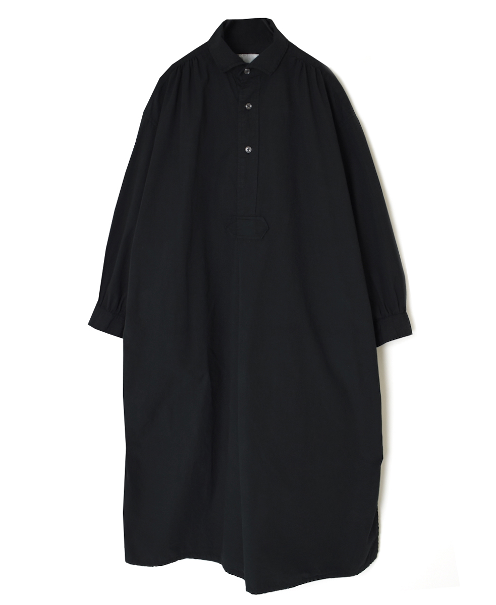 INAM2555PD(ワンピース) 40s POPLIN OVER DYE WORK GATHERED SHIRT DRESS
