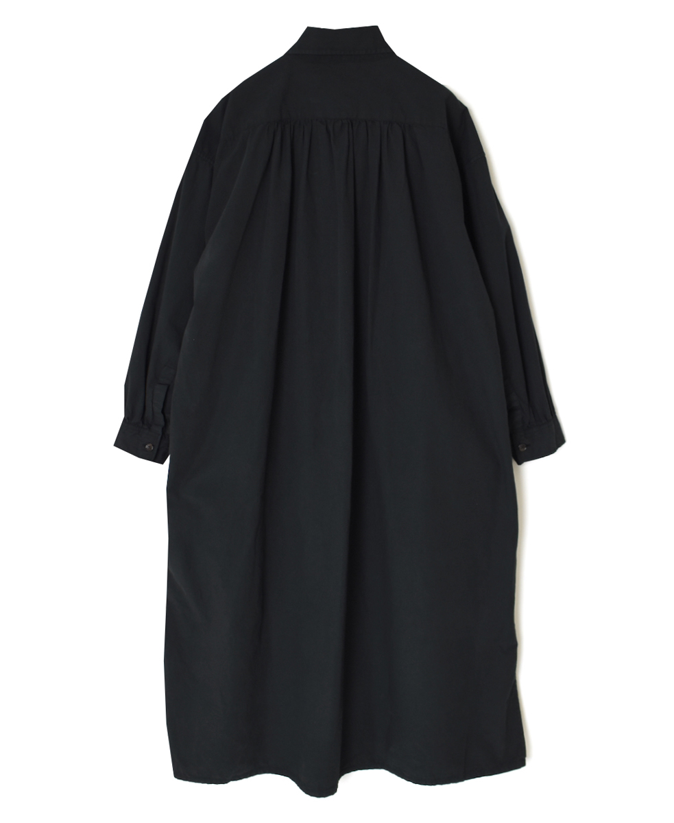 INAM2555PD(ワンピース) 40s POPLIN OVER DYE WORK GATHERED SHIRT DRESS