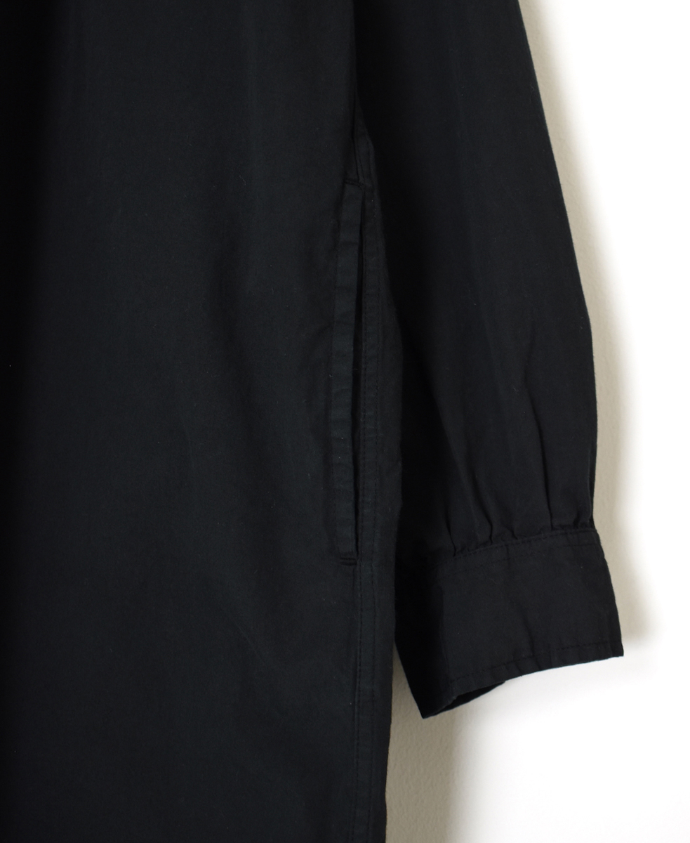 INAM2555PD(ワンピース) 40s POPLIN OVER DYE WORK GATHERED SHIRT DRESS