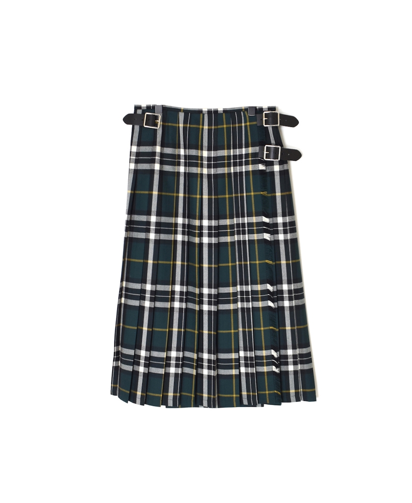 NOD0853 (スカート) WORSTED WOOL LOW WAIST PLEATS WRAP SKIRT LENGTH 80cm (WITH PIN)