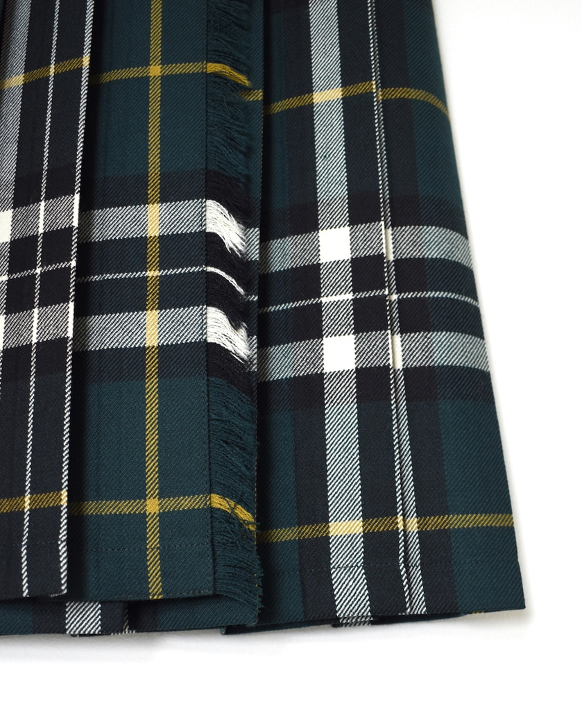 NOD0853 (スカート) WORSTED WOOL LOW WAIST PLEATS WRAP SKIRT LENGTH 80cm (WITH PIN)