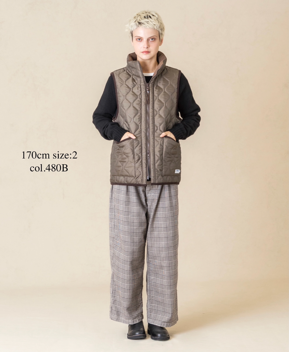 NAM2253 (ベスト) POLYxFLEECE HEAT QUILT HIGH-NECK FULL DOUBLE ZIP-UP REVERSIBLE VEST