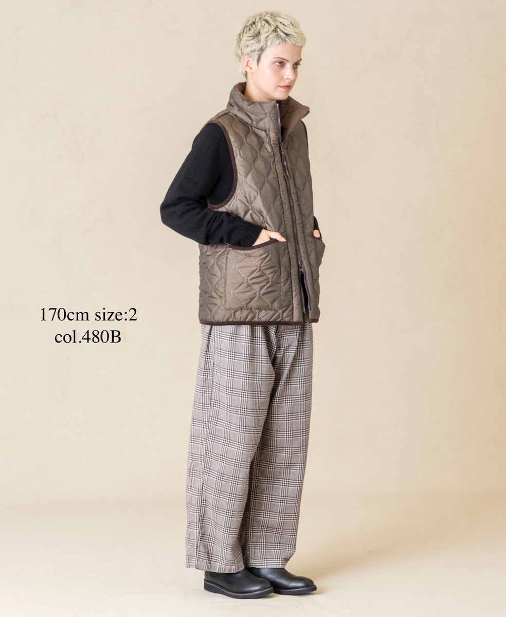 NAM2253 (ベスト) POLYxFLEECE HEAT QUILT HIGH-NECK FULL DOUBLE ZIP-UP REVERSIBLE VEST