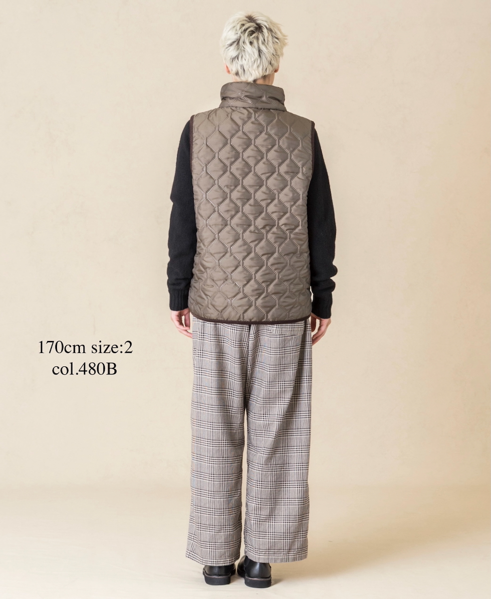 NAM2253 (ベスト) POLYxFLEECE HEAT QUILT HIGH-NECK FULL DOUBLE ZIP-UP REVERSIBLE VEST
