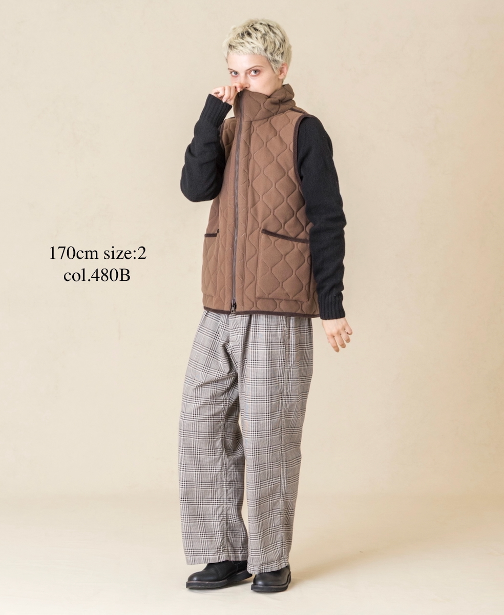 NAM2253 (ベスト) POLYxFLEECE HEAT QUILT HIGH-NECK FULL DOUBLE ZIP-UP REVERSIBLE VEST