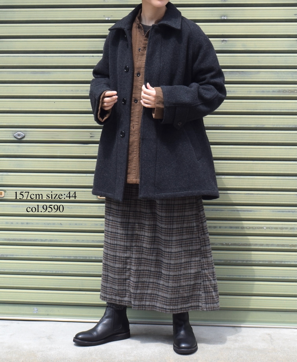 INHT2564CKD(スカート) COTTON CHECK OVERDYE EASY SKIRT