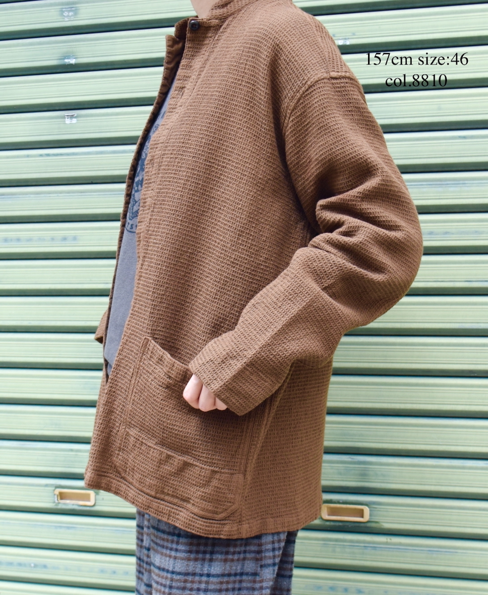INHT2572WPD(ジャケット) WAFFLE PLAIN OVERDYE STAND COLLAR COVER ALL