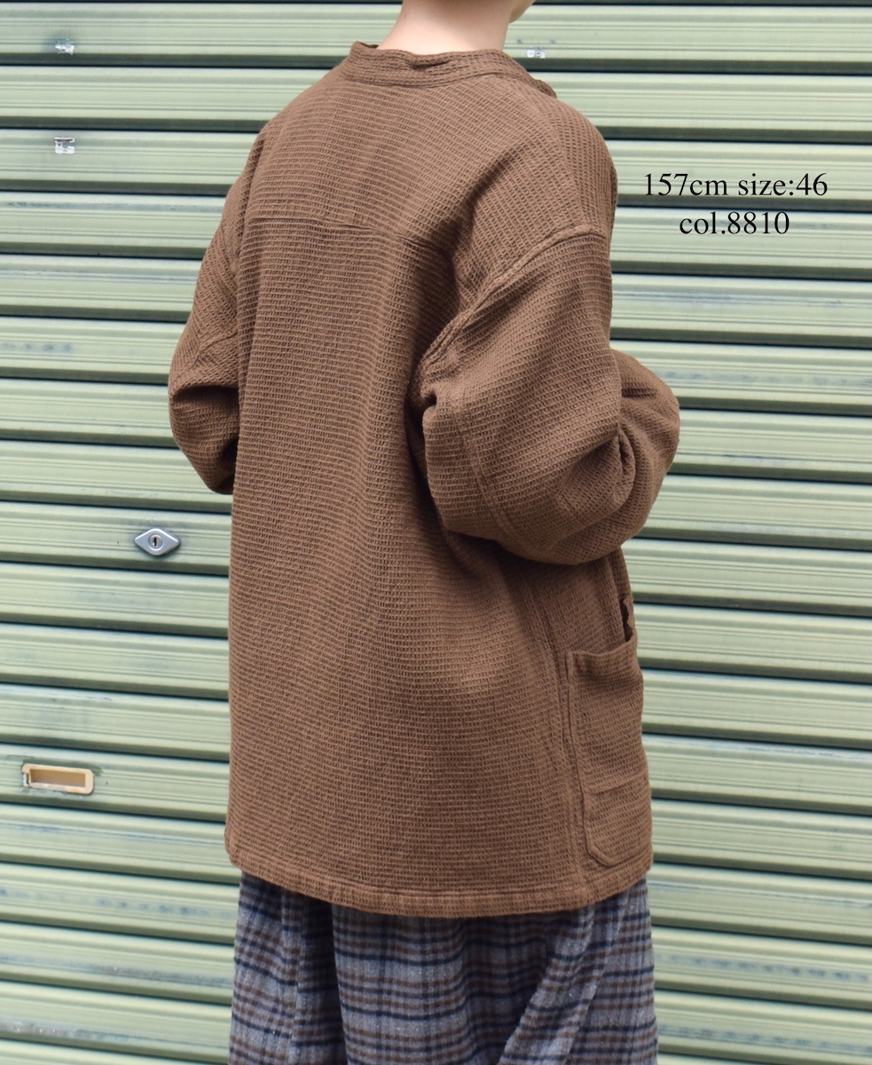 INHT2572WPD(ジャケット) WAFFLE PLAIN OVERDYE STAND COLLAR COVER ALL