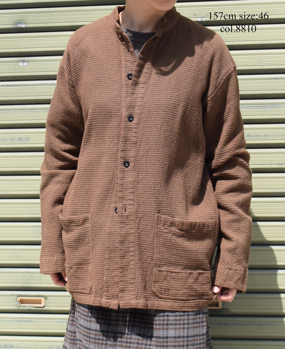 INHT2572WPD(ジャケット) WAFFLE PLAIN OVERDYE STAND COLLAR COVER ALL