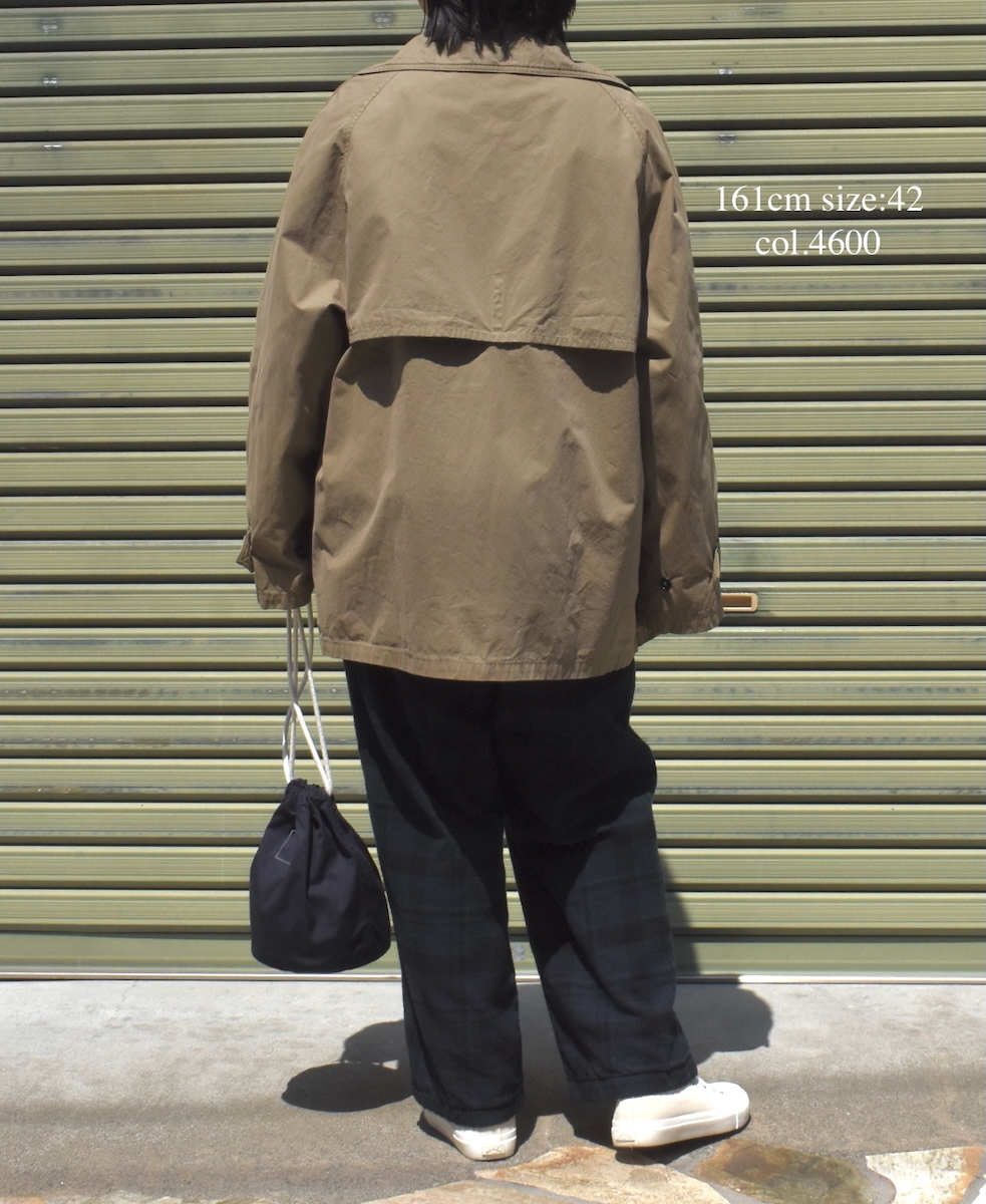 NHT2201HB(コート) MEDIUM WEIGHT PEACH SKIN COTTON DOUBLE OVER SHORT COAT