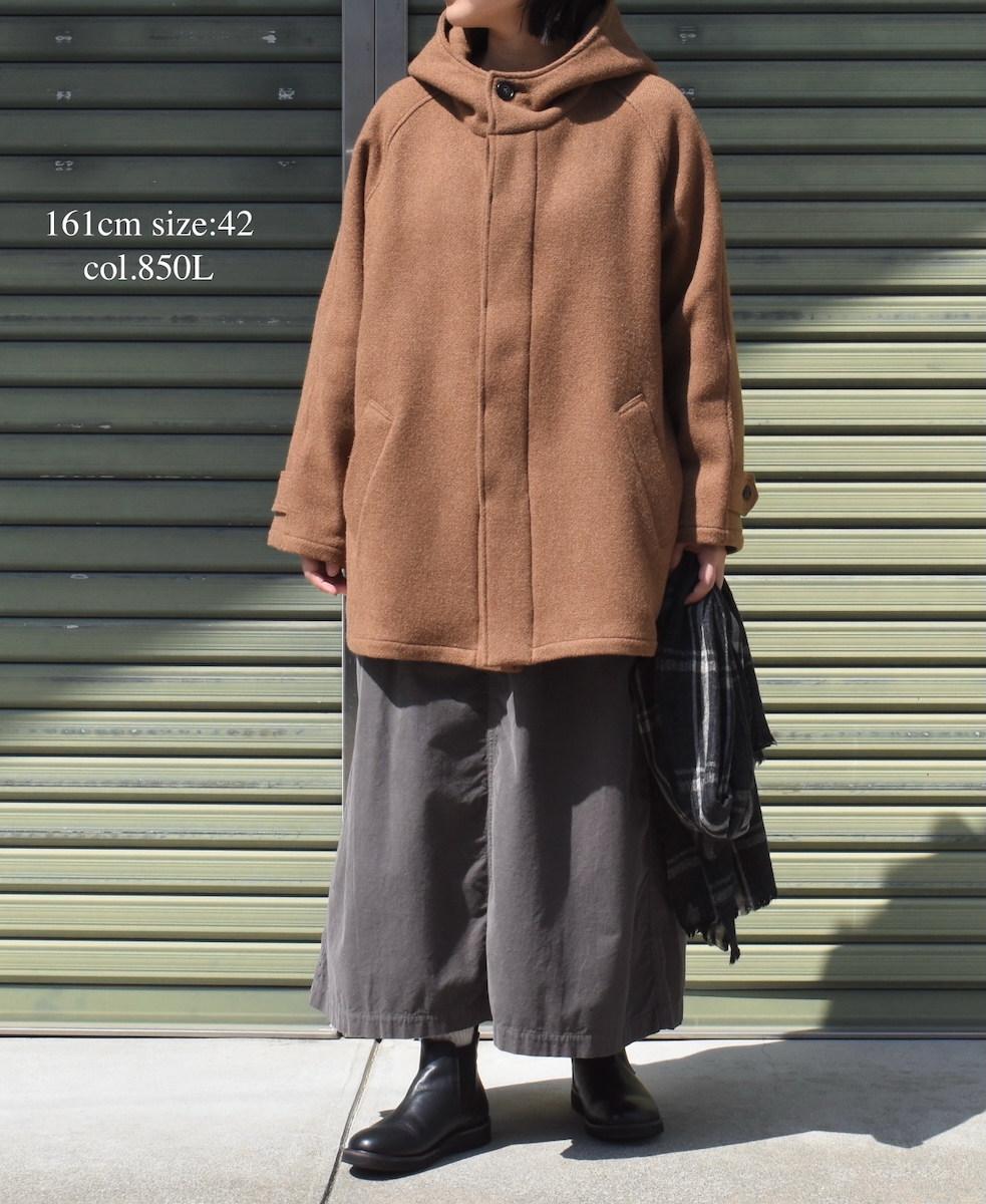 NHT2361WPL(コート) HEAVY WEIGHT WOOL TWILL HOODED SHORT COAT