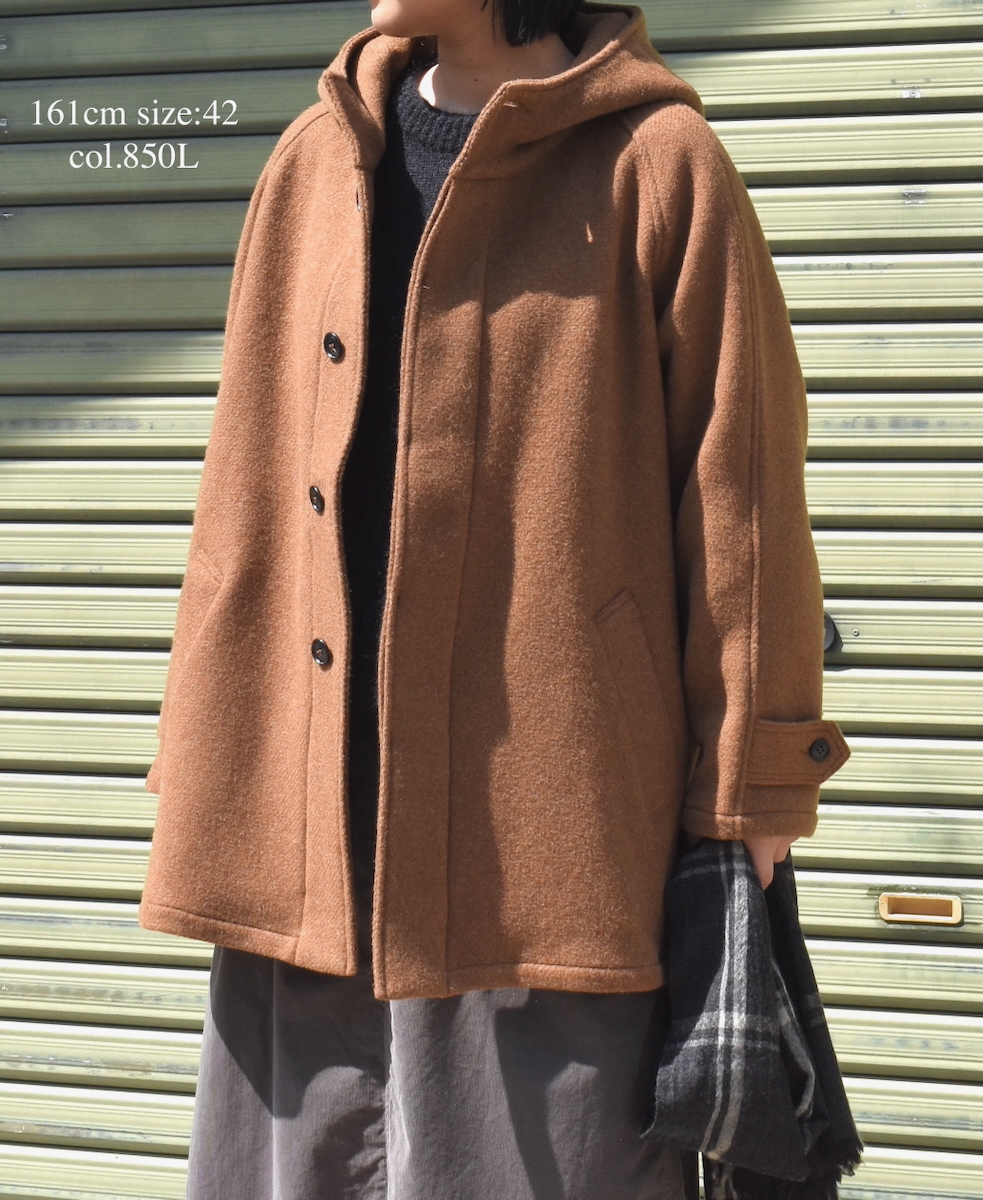 NHT2361WPL(コート) HEAVY WEIGHT WOOL TWILL HOODED SHORT COAT