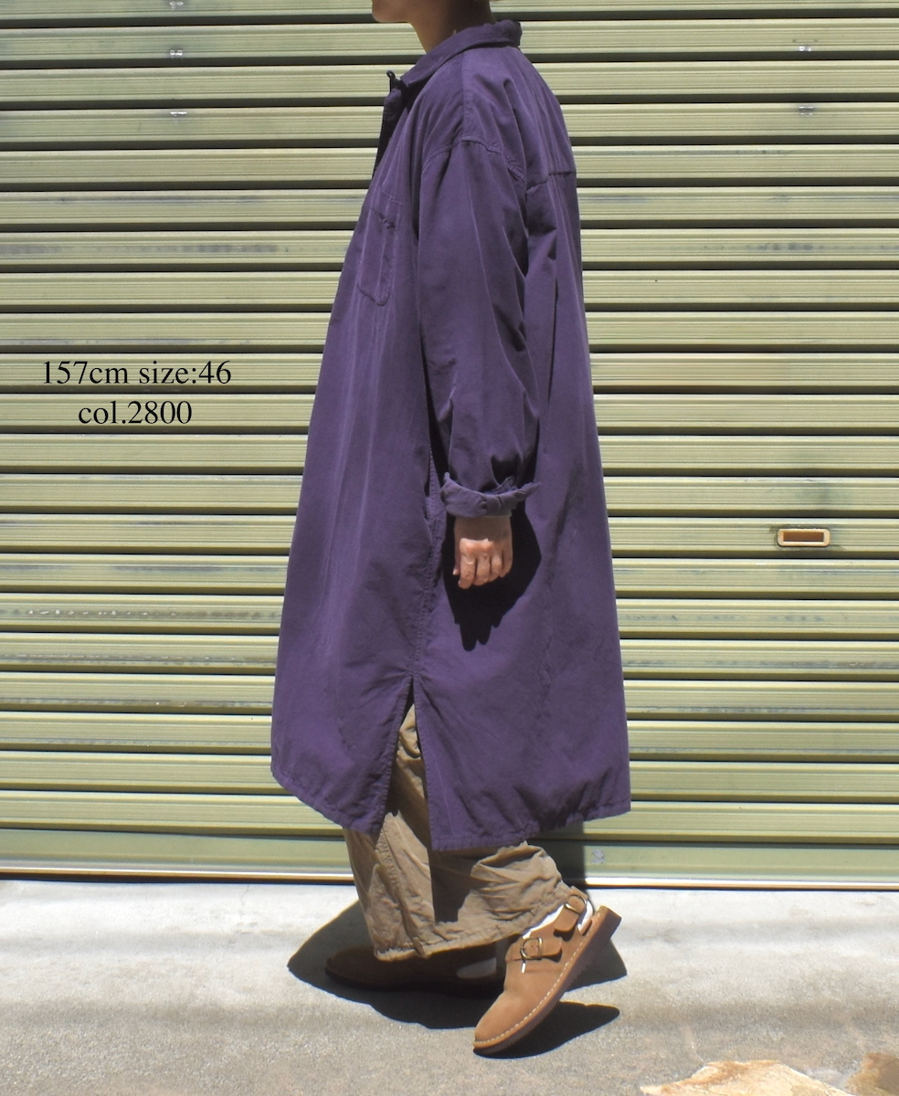 INHT2552CD(ロングシャツ) 26 WALES CORDUROY OVERDYE ONE-UP COLLAR LONG SHIRT