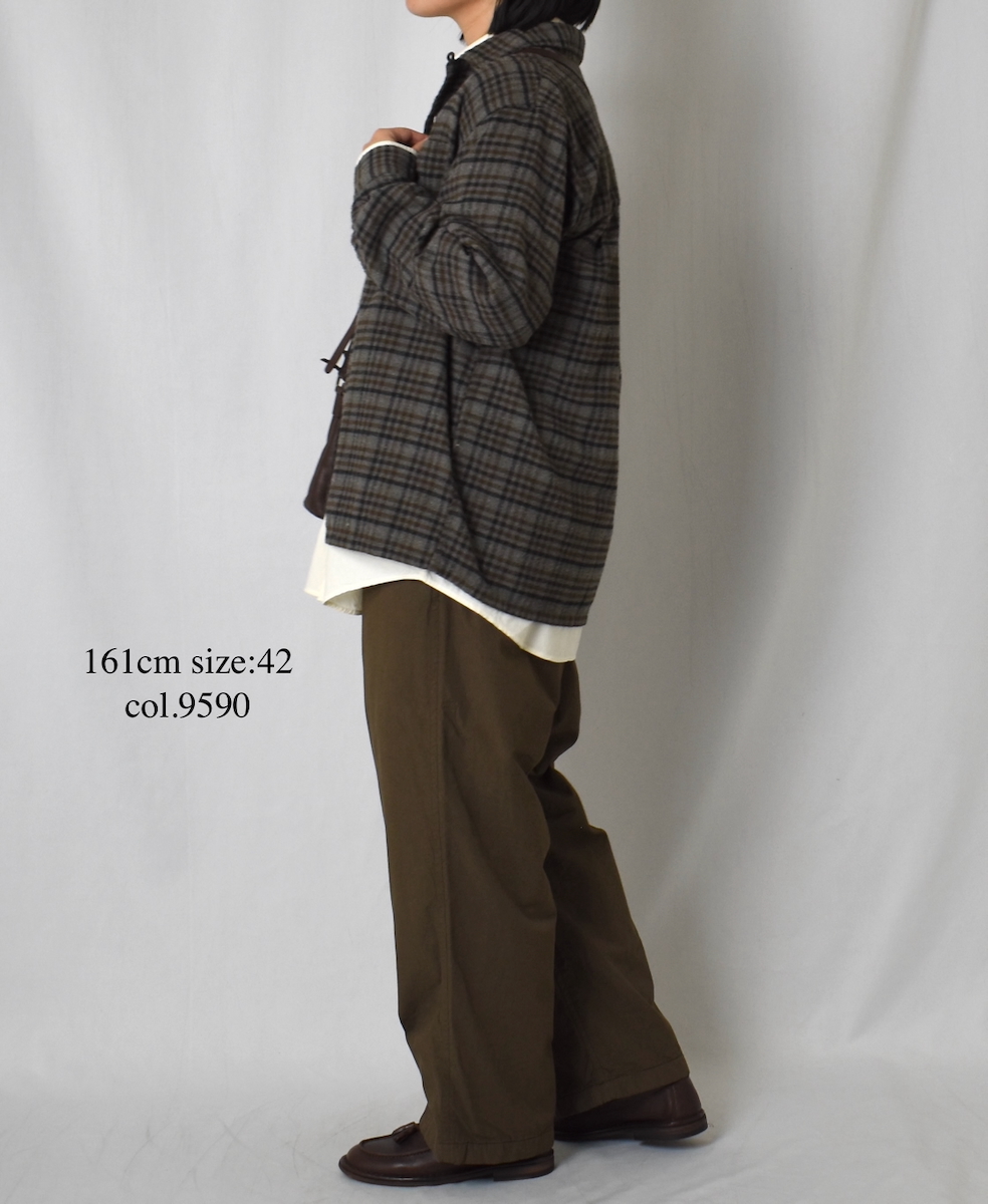 INHT2561CKD(シャツ) COTTON CHECK OVERDYE ONE-UP COLLAR SHIRT