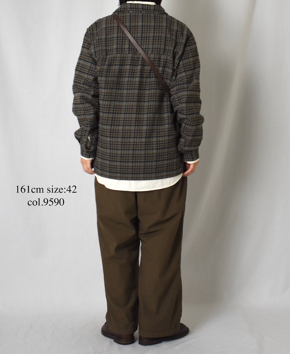 INHT2561CKD(シャツ) COTTON CHECK OVERDYE ONE-UP COLLAR SHIRT