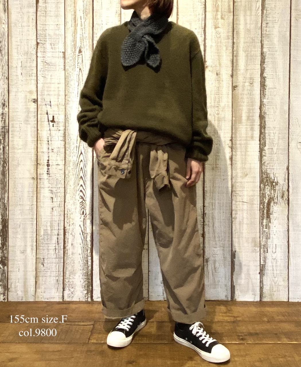 BNHT2451(スカーフ) RICE STITCH LOOP SCARF