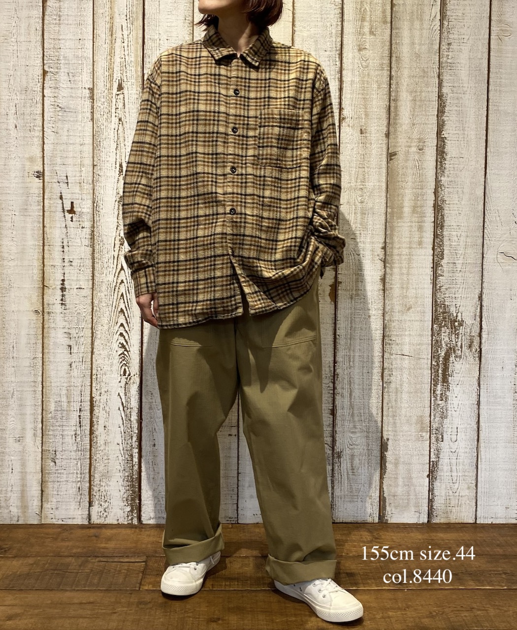 INHT2561CKD(シャツ) COTTON CHECK OVERDYE ONE-UP COLLAR SHIRT