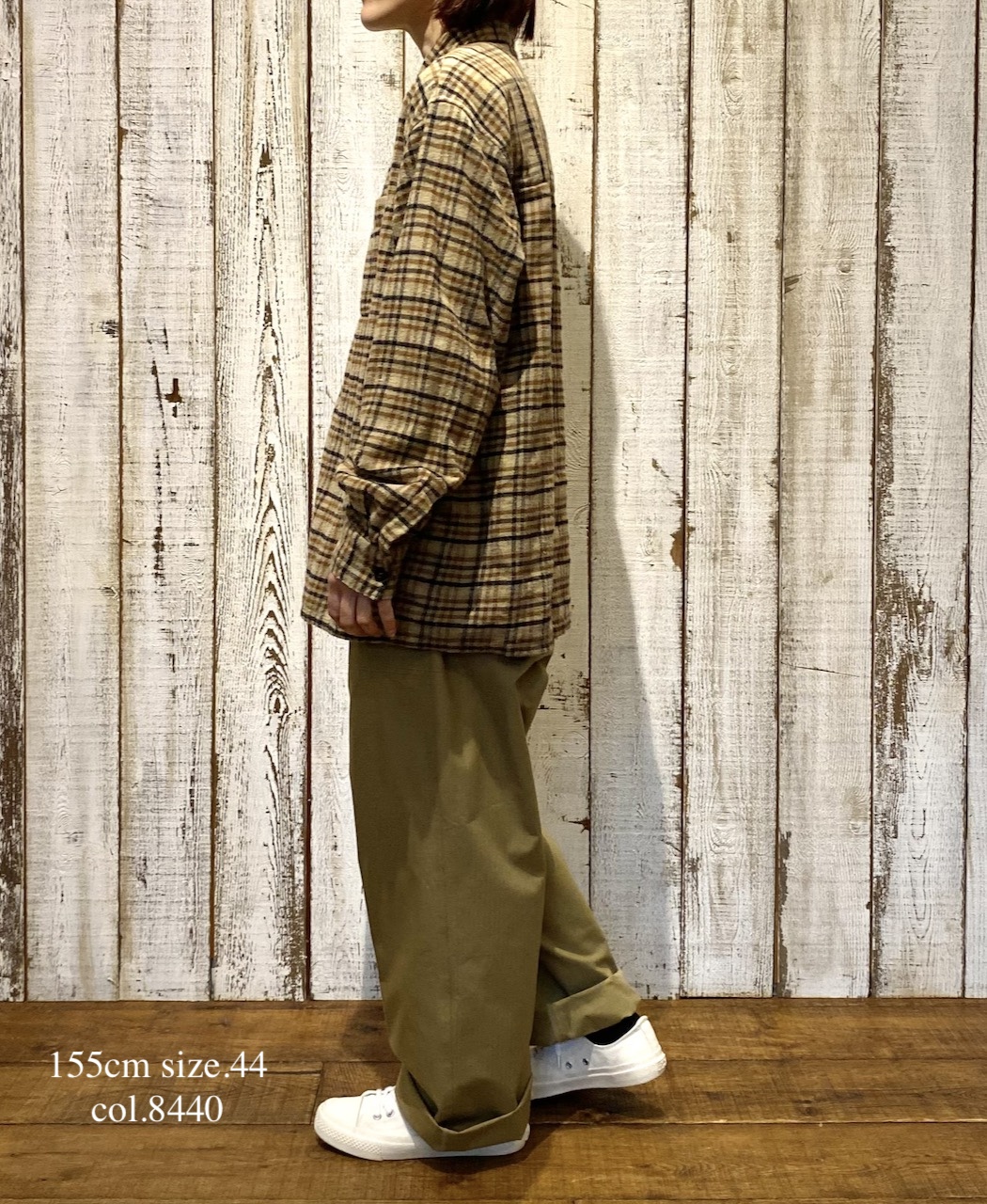 INHT2561CKD(シャツ) COTTON CHECK OVERDYE ONE-UP COLLAR SHIRT