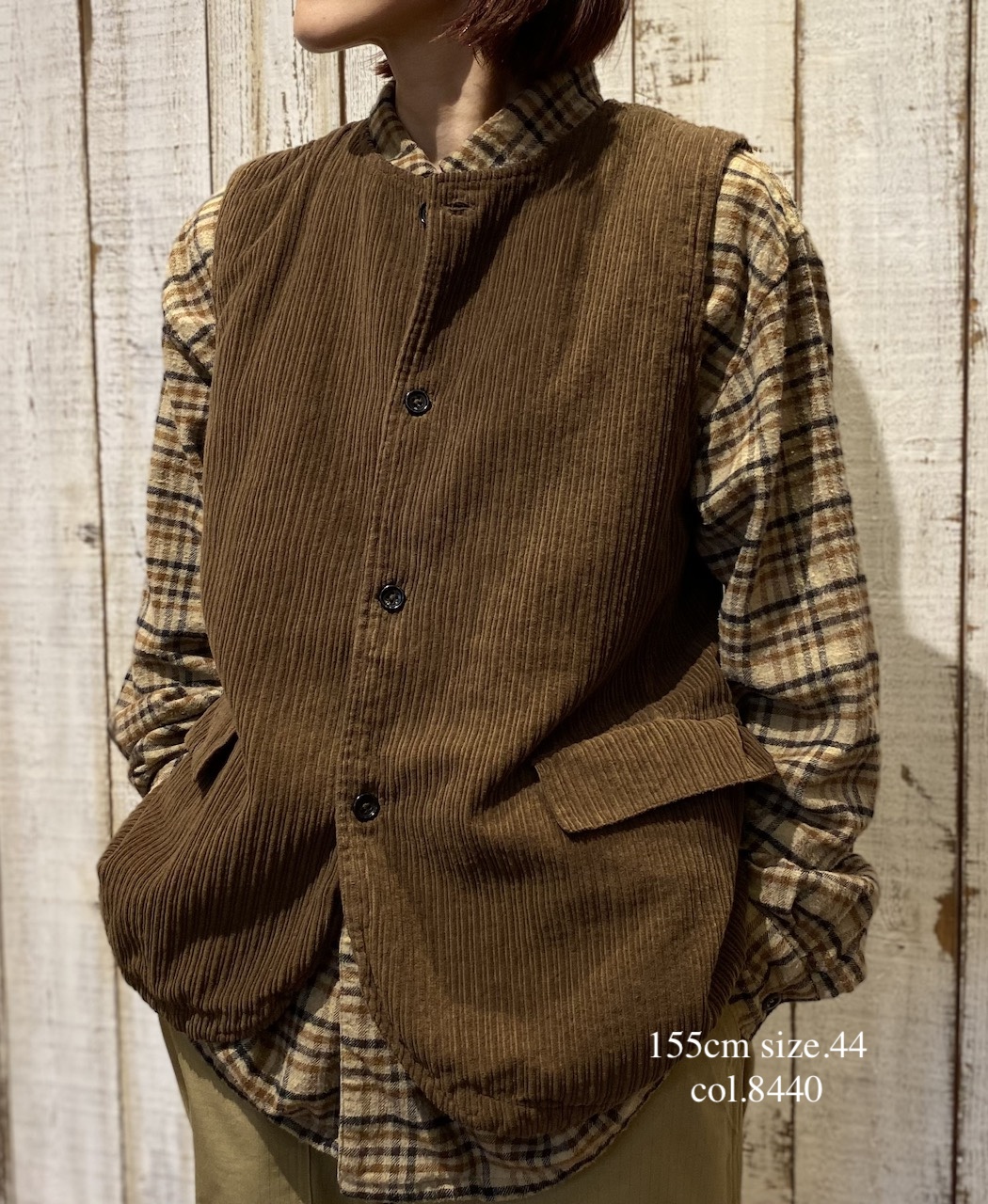 INHT2561CKD(シャツ) COTTON CHECK OVERDYE ONE-UP COLLAR SHIRT