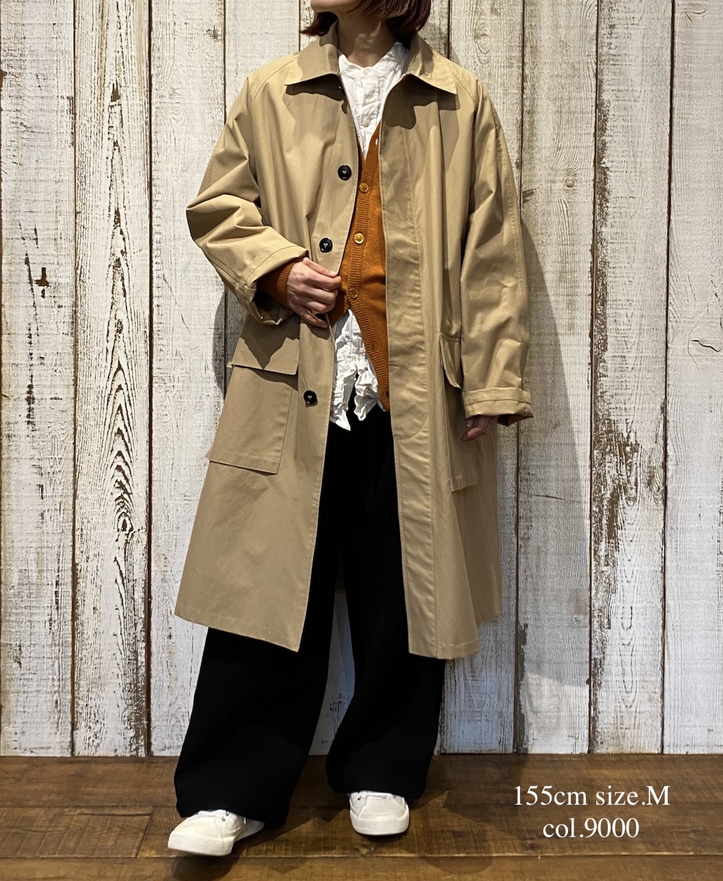 NVL2582W(シャツ) 40s ORGANIC POPLIN (WRINKLE) BANDED COLLAR L/SL OVERSIZED SHIRT