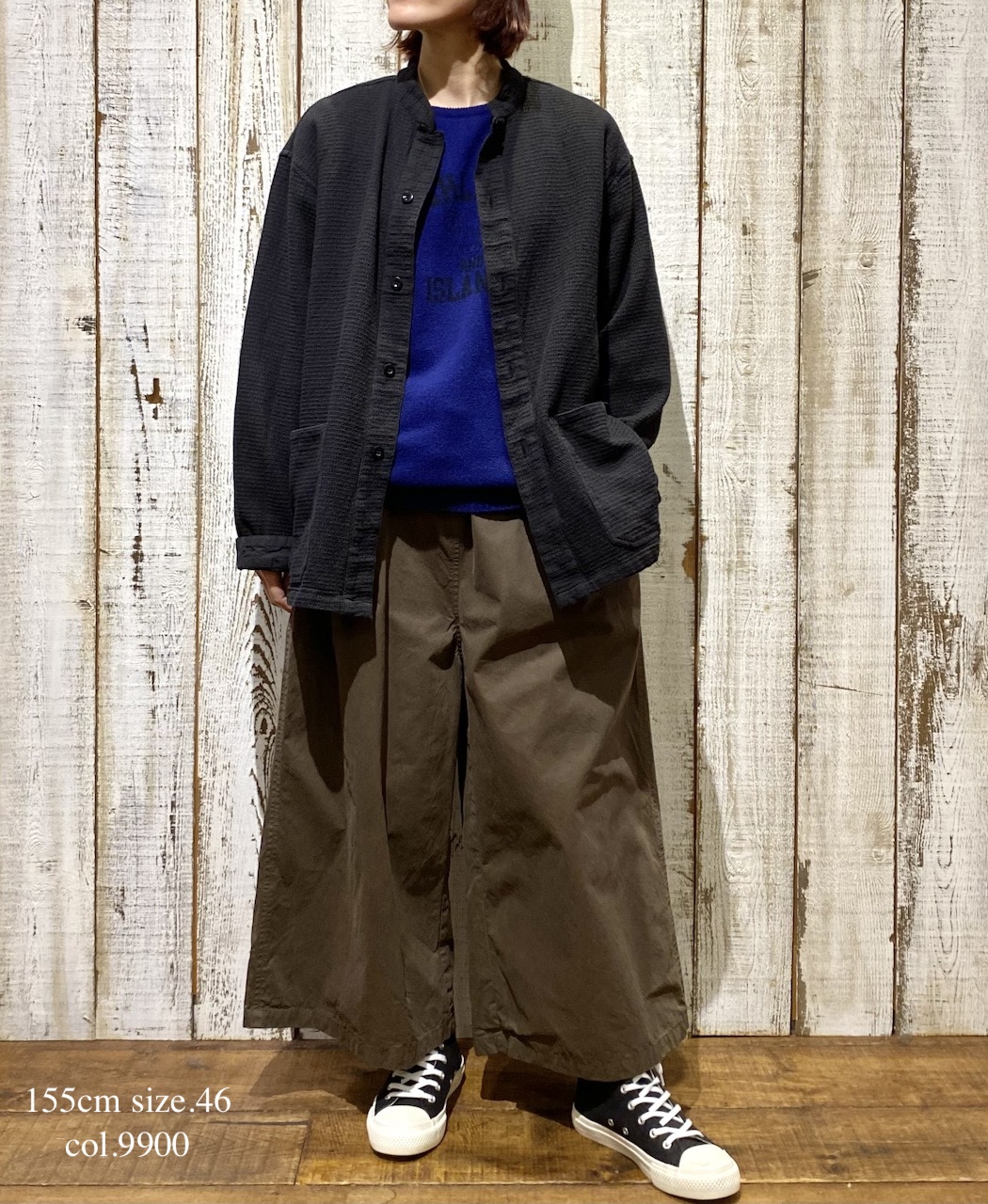 INHT2572WPD(ジャケット) WAFFLE PLAIN OVERDYE STAND COLLAR COVER ALL