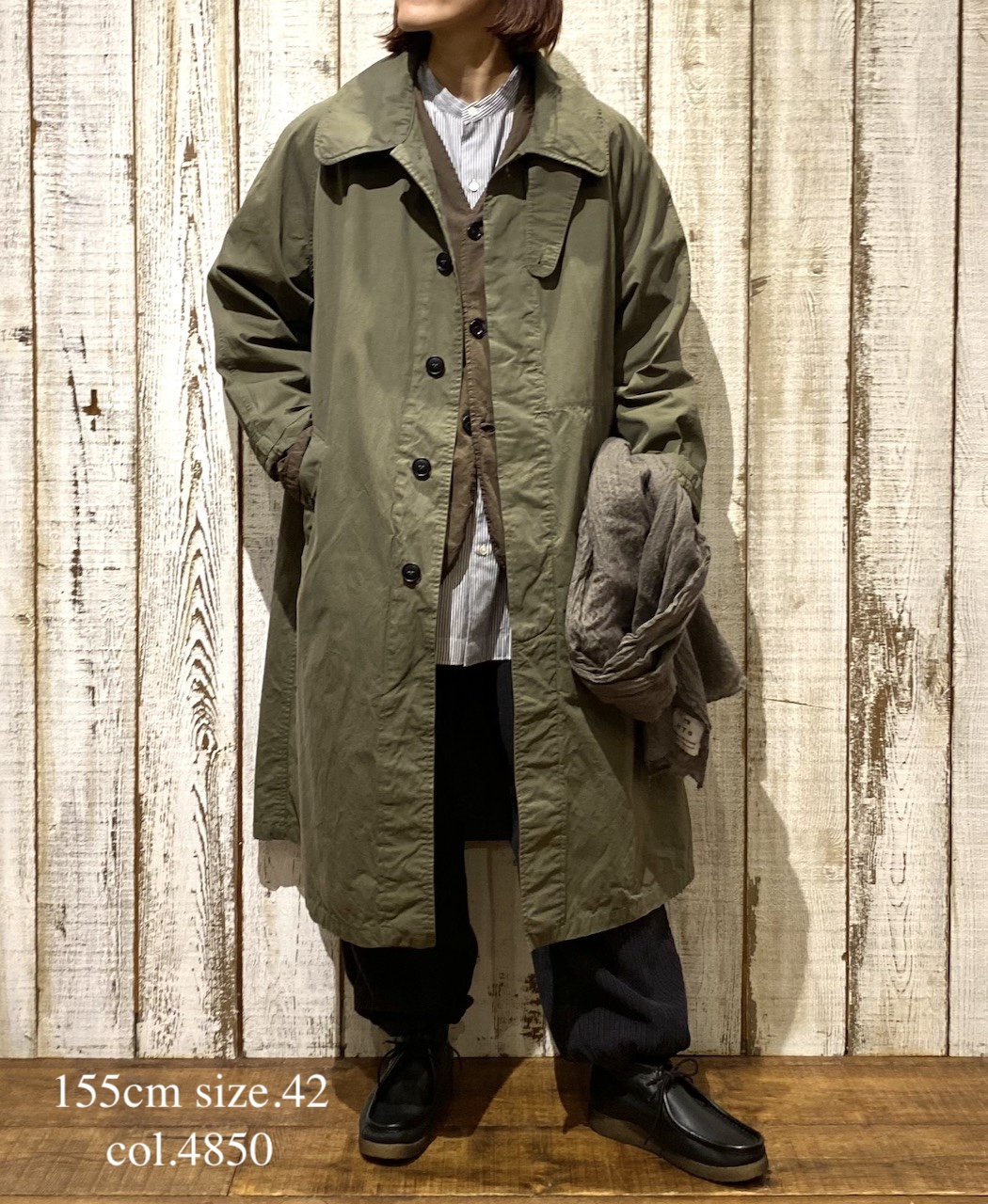 NHT2401HB(コート) MEDIUM WEIGHT PEACH SKIN COTTON BALMACAAN COAT