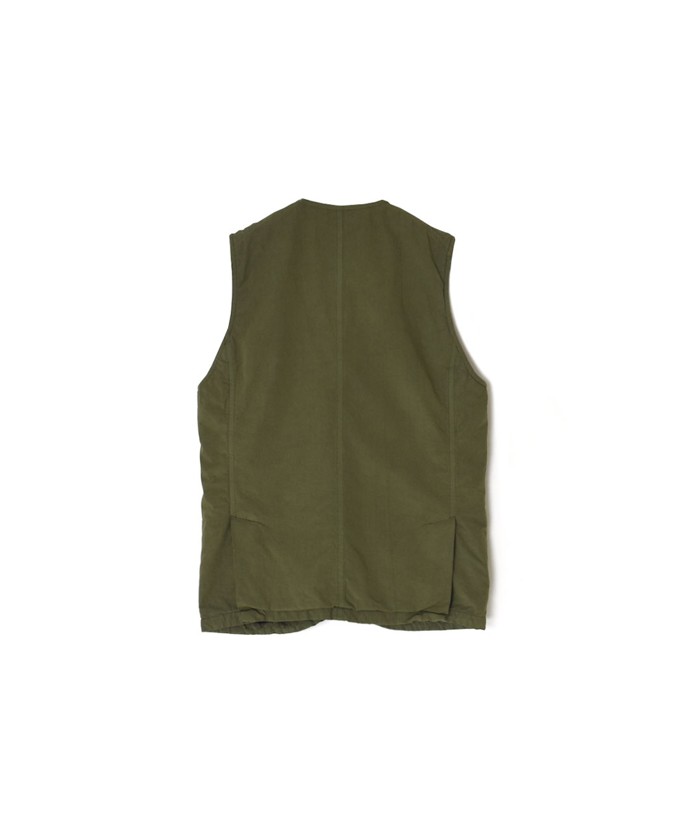 NVL2592D(ベスト) 40s ORGANIC POPLIN (OVERDYE) V-NECK VEST