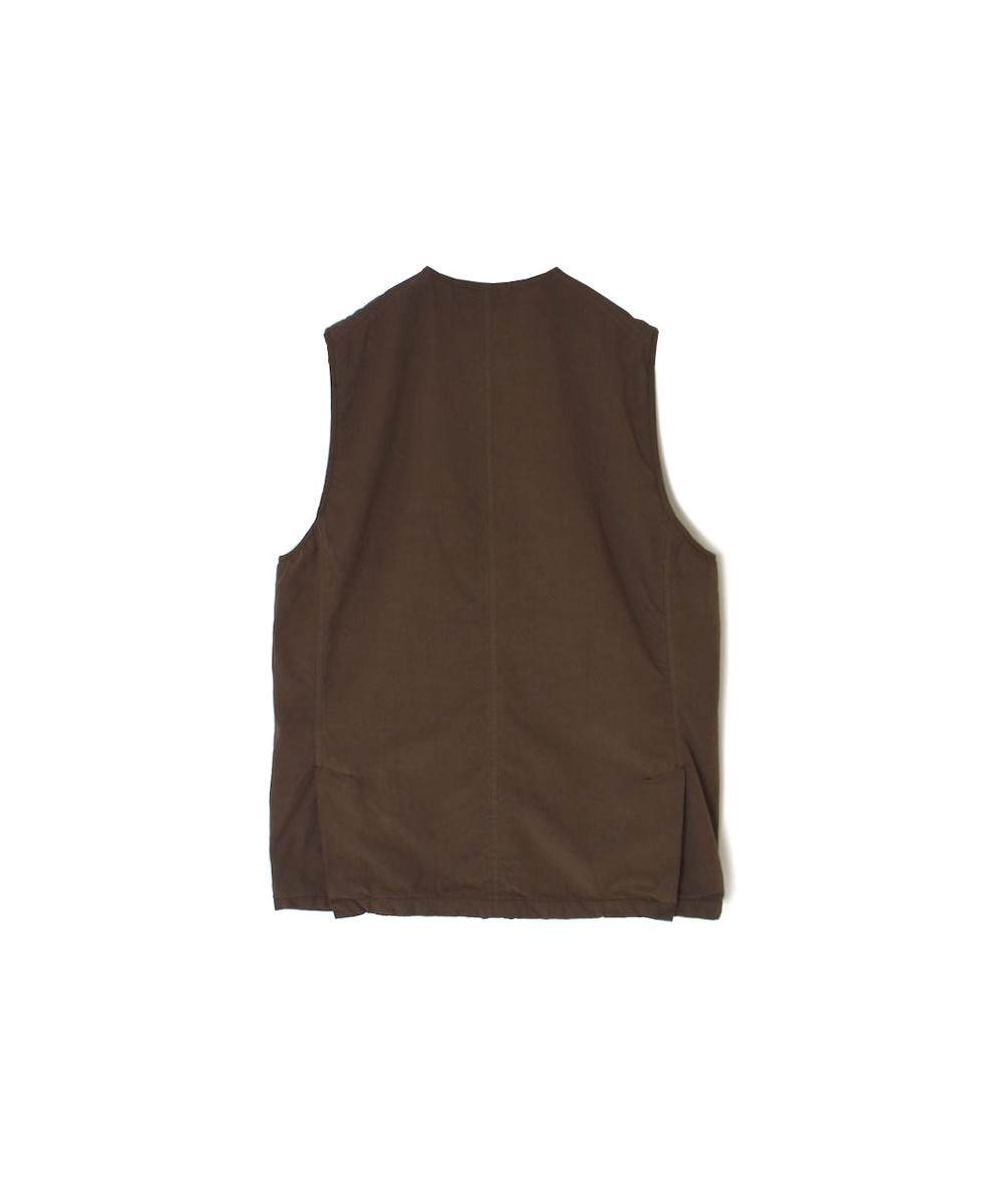 NVL2592D(ベスト) 40s ORGANIC POPLIN (OVERDYE) V-NECK VEST