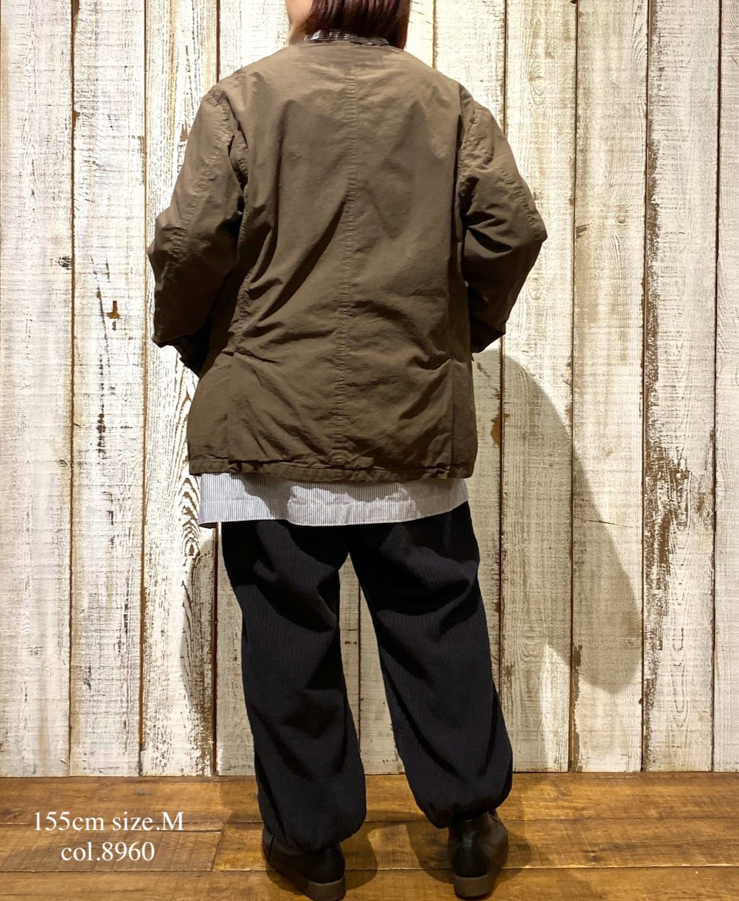 NVL2591D(ジャケット) 40s ORGANIC POPLIN (OVERDYE) SIDE VENTS V-NECK JACKET