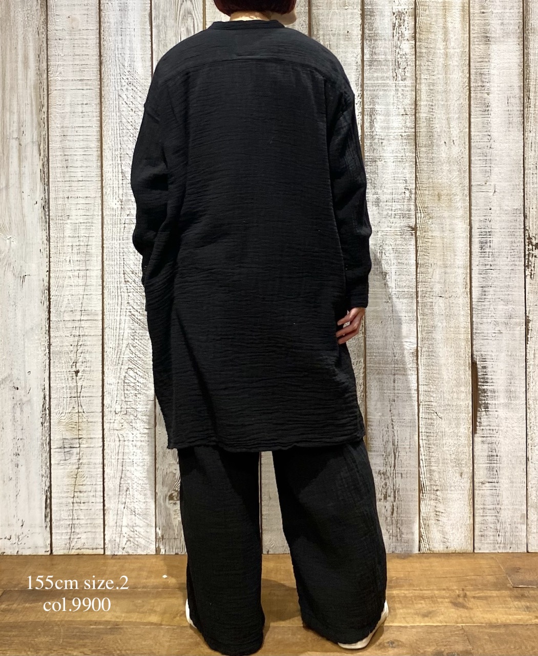 INAM2563GPD (ロングシャツ) DOUBLE GAUZE PLAIN UTILITY BANDED COLLAR SHIRTS