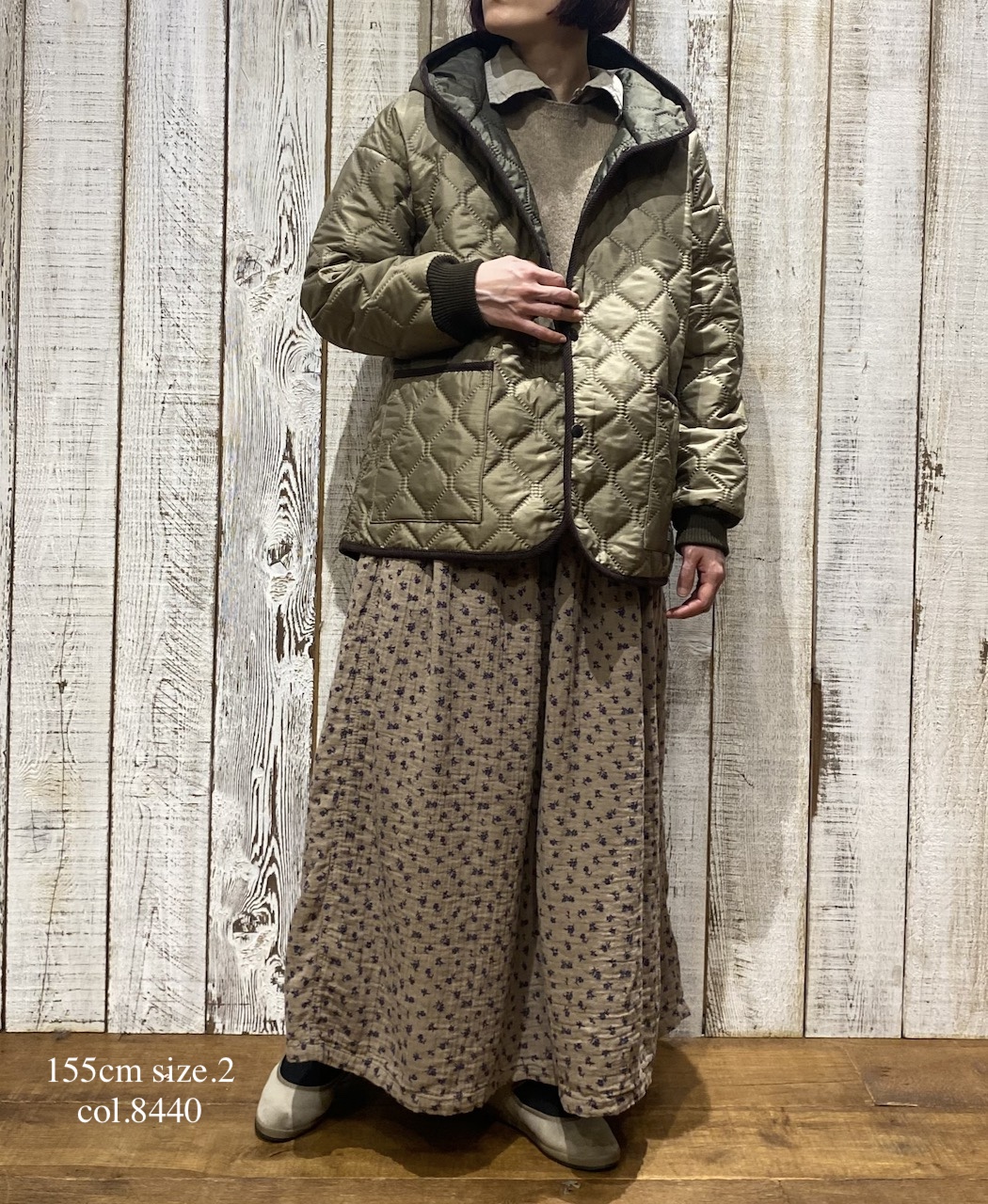 INAM2564GFD (スカート) DOUBLE GAUZE FLOWER PRINT EASY GATHERED SKIRT