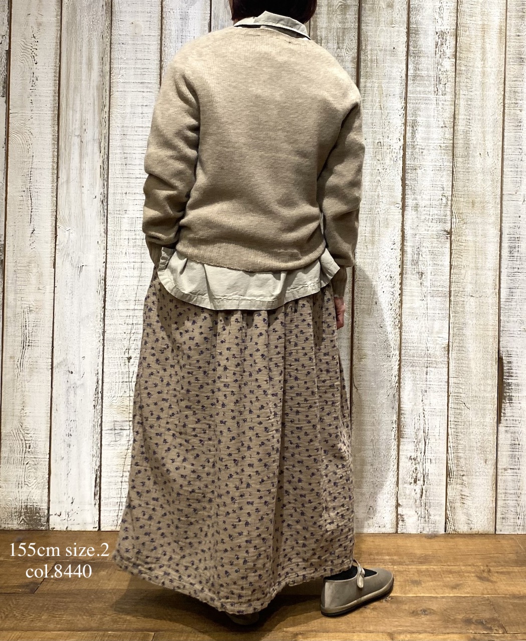 INAM2564GFD (スカート) DOUBLE GAUZE FLOWER PRINT EASY GATHERED SKIRT