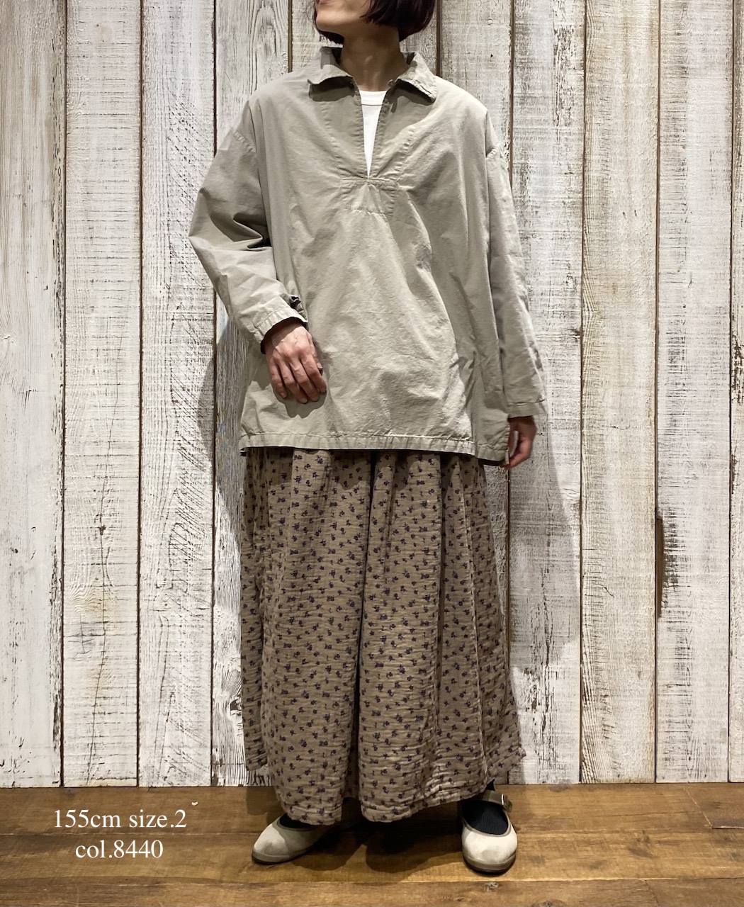 INAM2564GFD (スカート) DOUBLE GAUZE FLOWER PRINT EASY GATHERED SKIRT