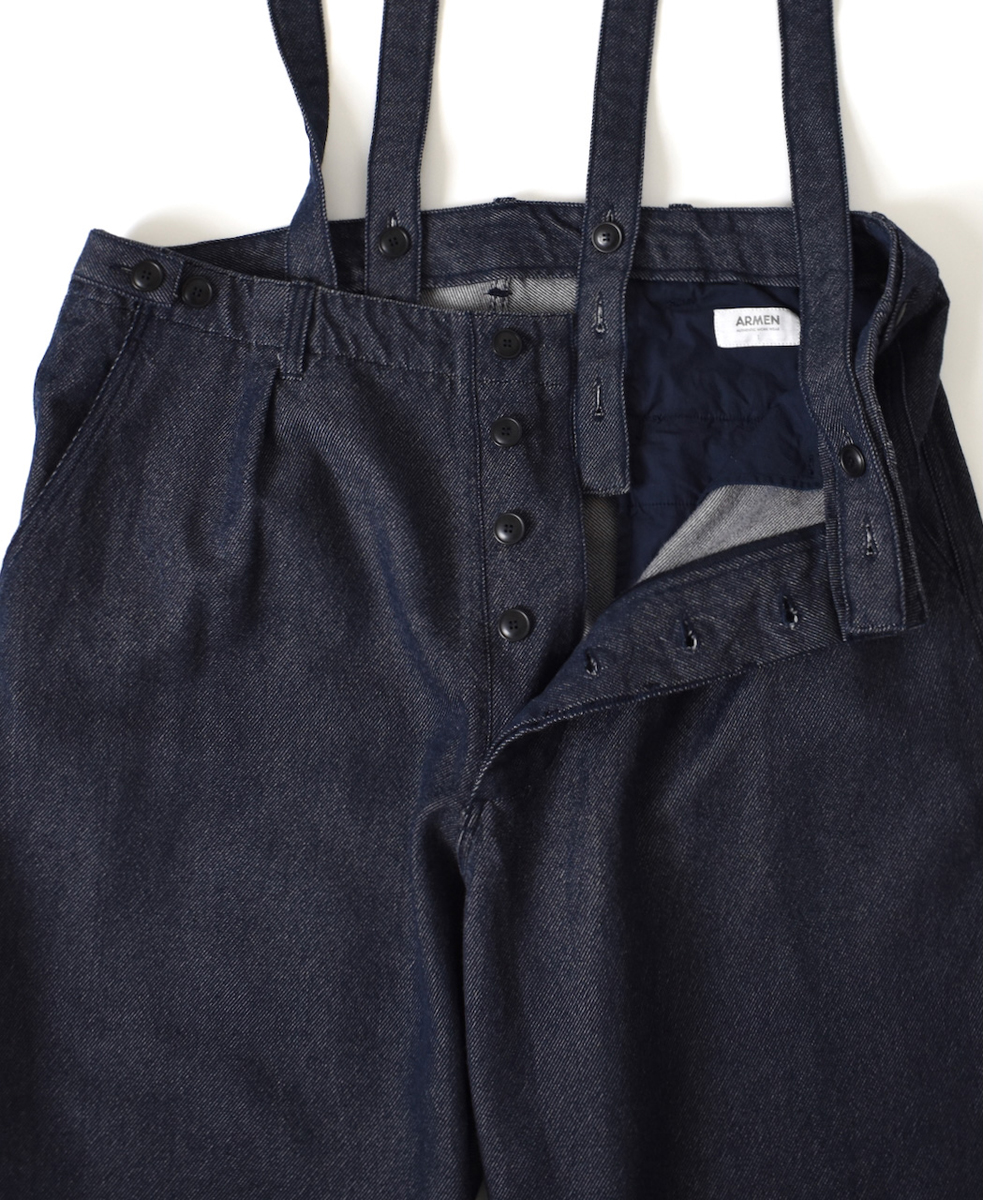 ISNAM2573(パンツ) WOOL COTTON TWILL ADJUSTER TACK PANTS WITH SUSPENDERS