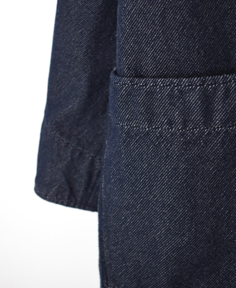 ISNAM2572(ジャケット) COTTON WOOL TWILL BANDED COLLAR LONG JACKET