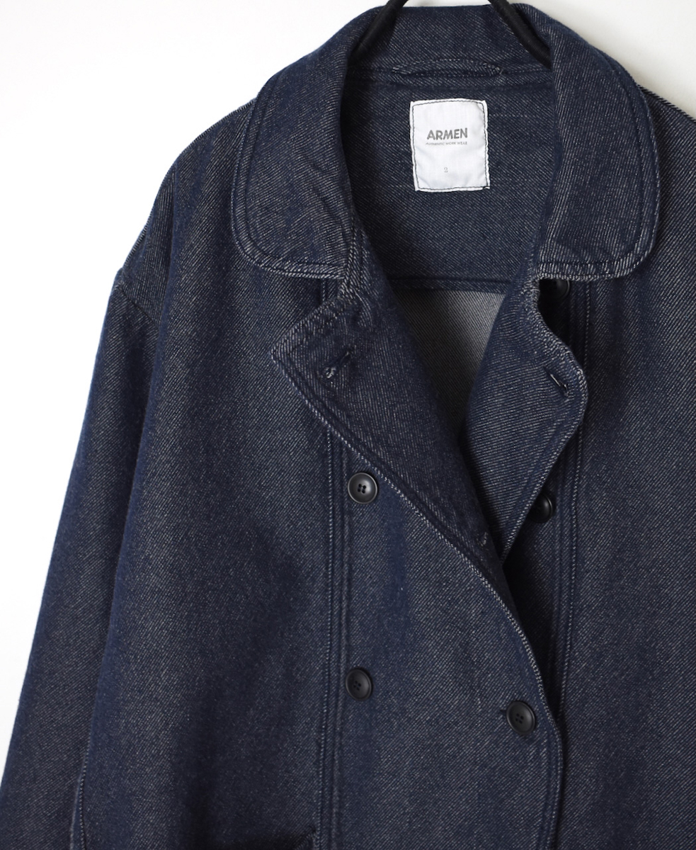 ISNAM2571(ジャケット) COTTON WOOL TWILL ROUND COLLAR DOUBLE JACKET