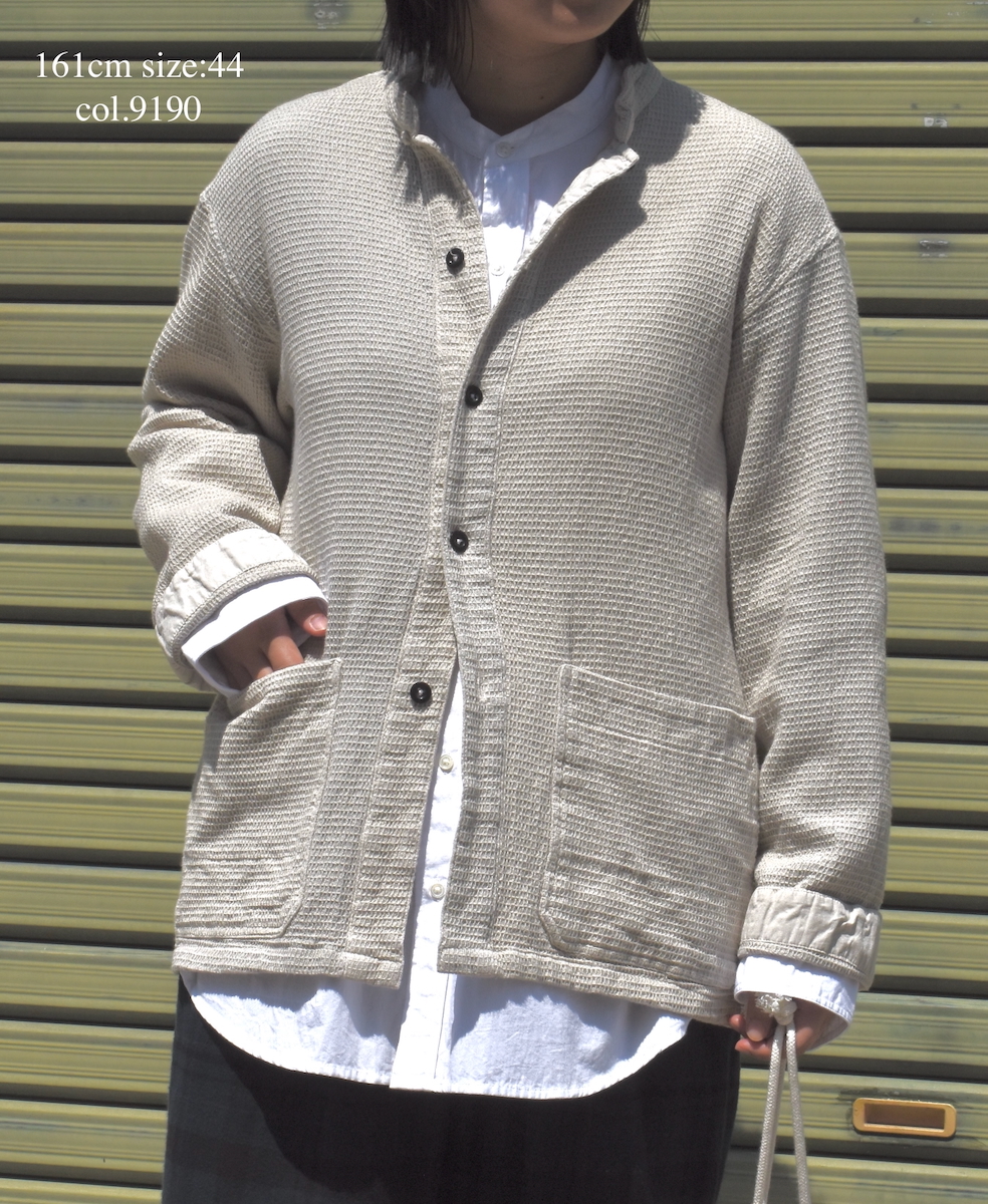 INHT2572WPD(ジャケット) WAFFLE PLAIN OVERDYE STAND COLLAR COVER ALL