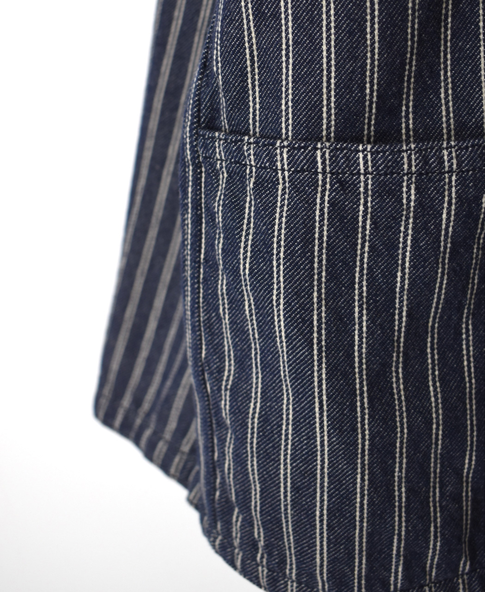 ISNAM2571S(ジャケット) YARN DYED INDIGO 2STRIPE ROUND COLLAR DOUBLE JACKET