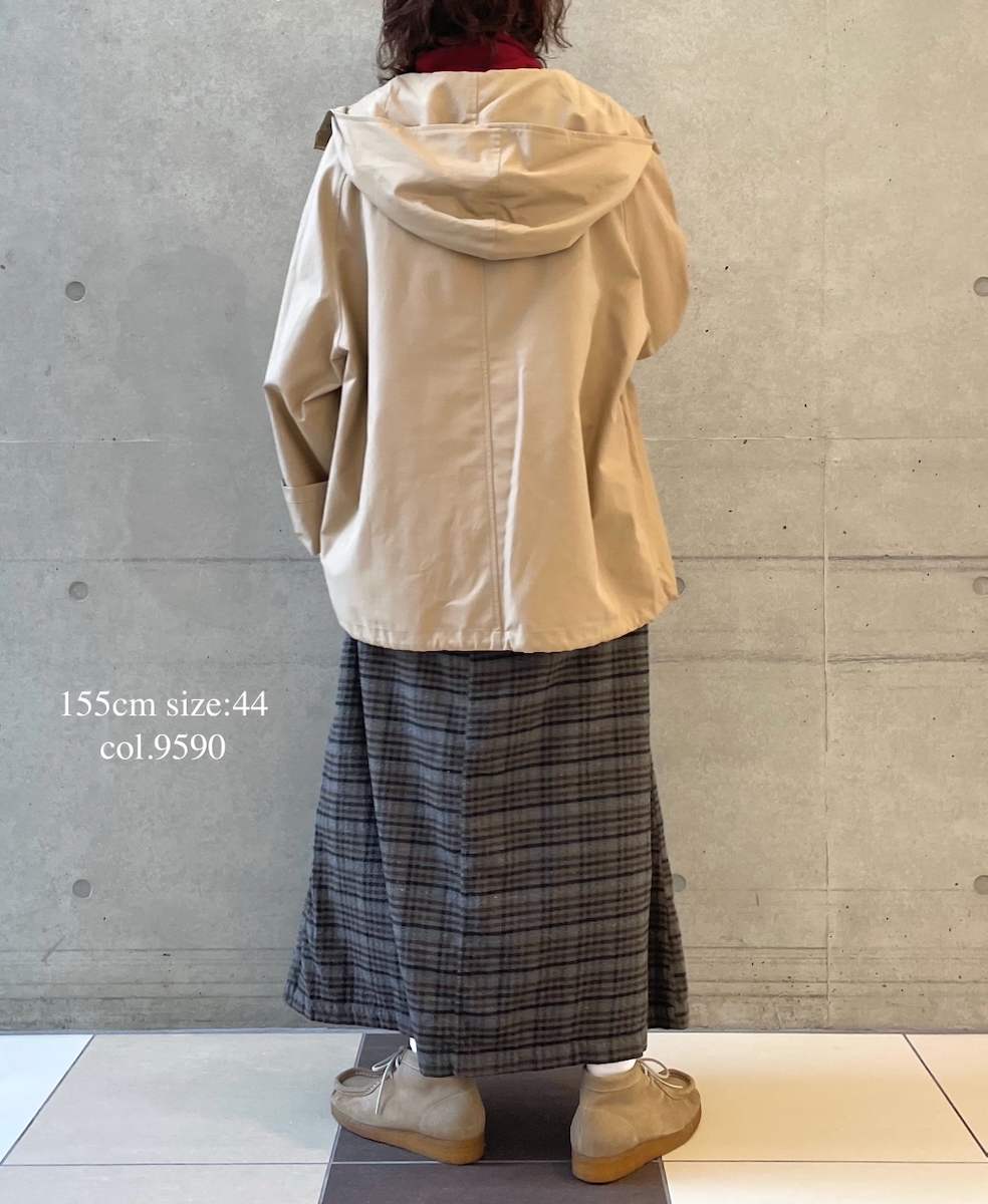 INHT2564CKD(スカート) COTTON CHECK OVERDYE EASY SKIRT