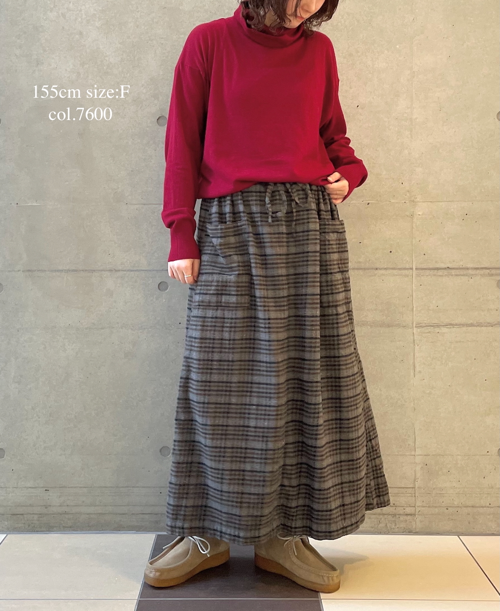 GNSL24541(ニット) 14GG 2PLY PLAIN STITCH COTTON WOOL CASHMERE TURTLE NECK PULLOVER
