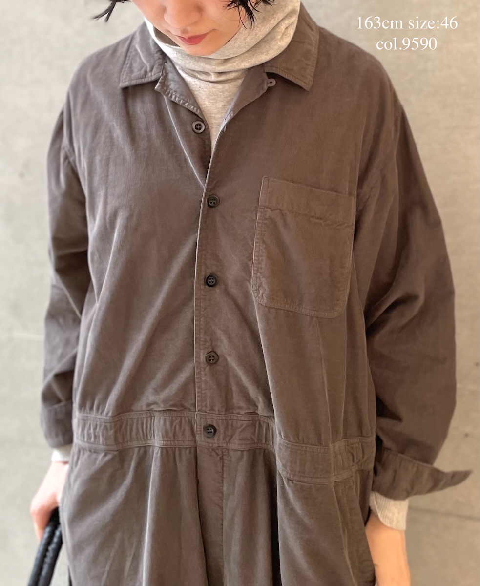 INHT2553CD(サロペット) 26 WALES CORDUROY OVERDYE ONE-UP COLLAR OVERALLS