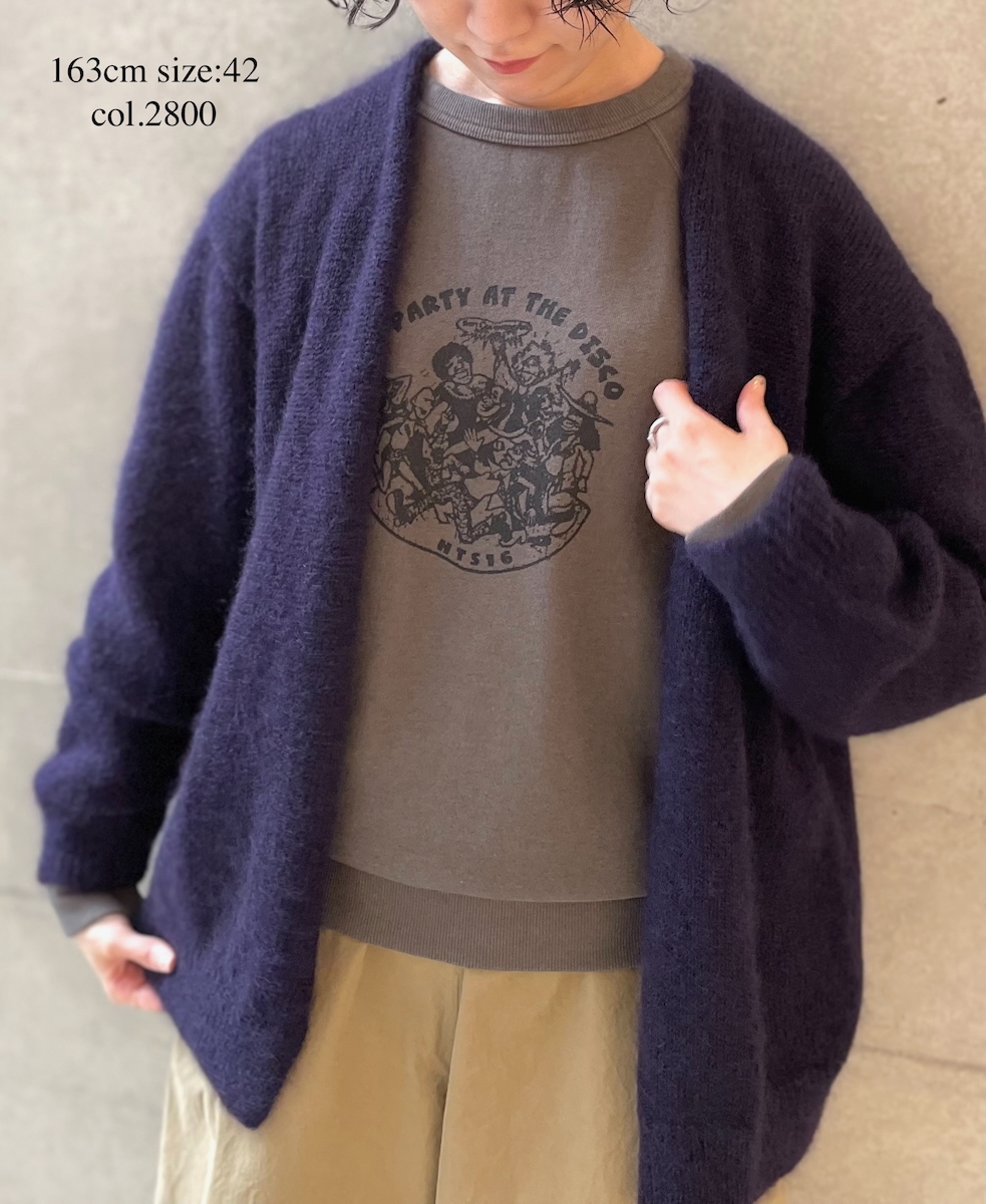 CHT2552(カーディガン) MOHAIR NO-BUTTON CARDIGAN