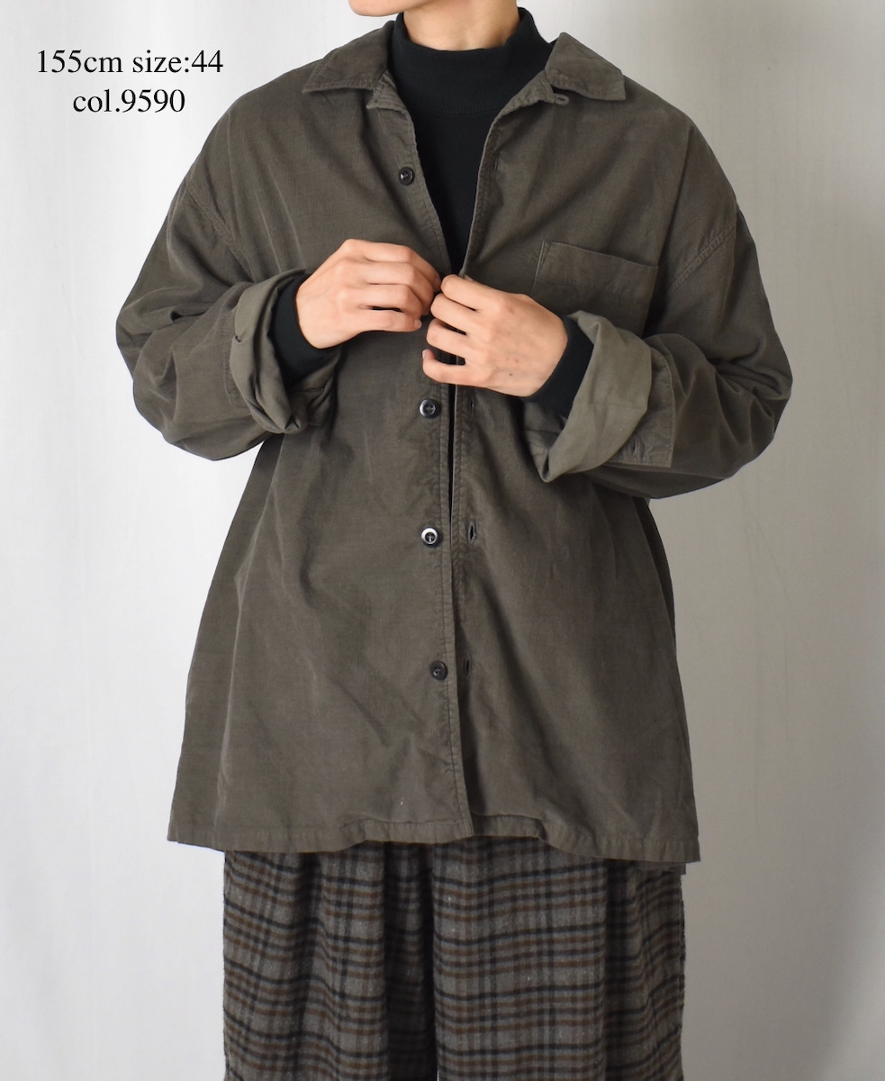 INHT2551CD(シャツ) 26 WALES CORDUROY OVERDYE ONE-UP COLLAR SHIRT