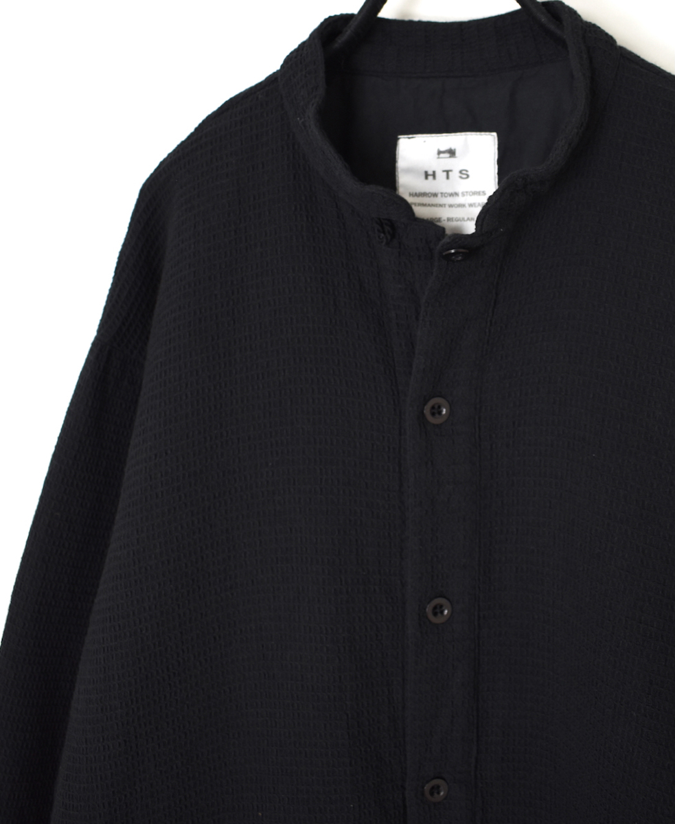 INHT2571WPD(シャツ) WAFFLE PLAIN OVERDYE STAND COLLAR SHIRTS