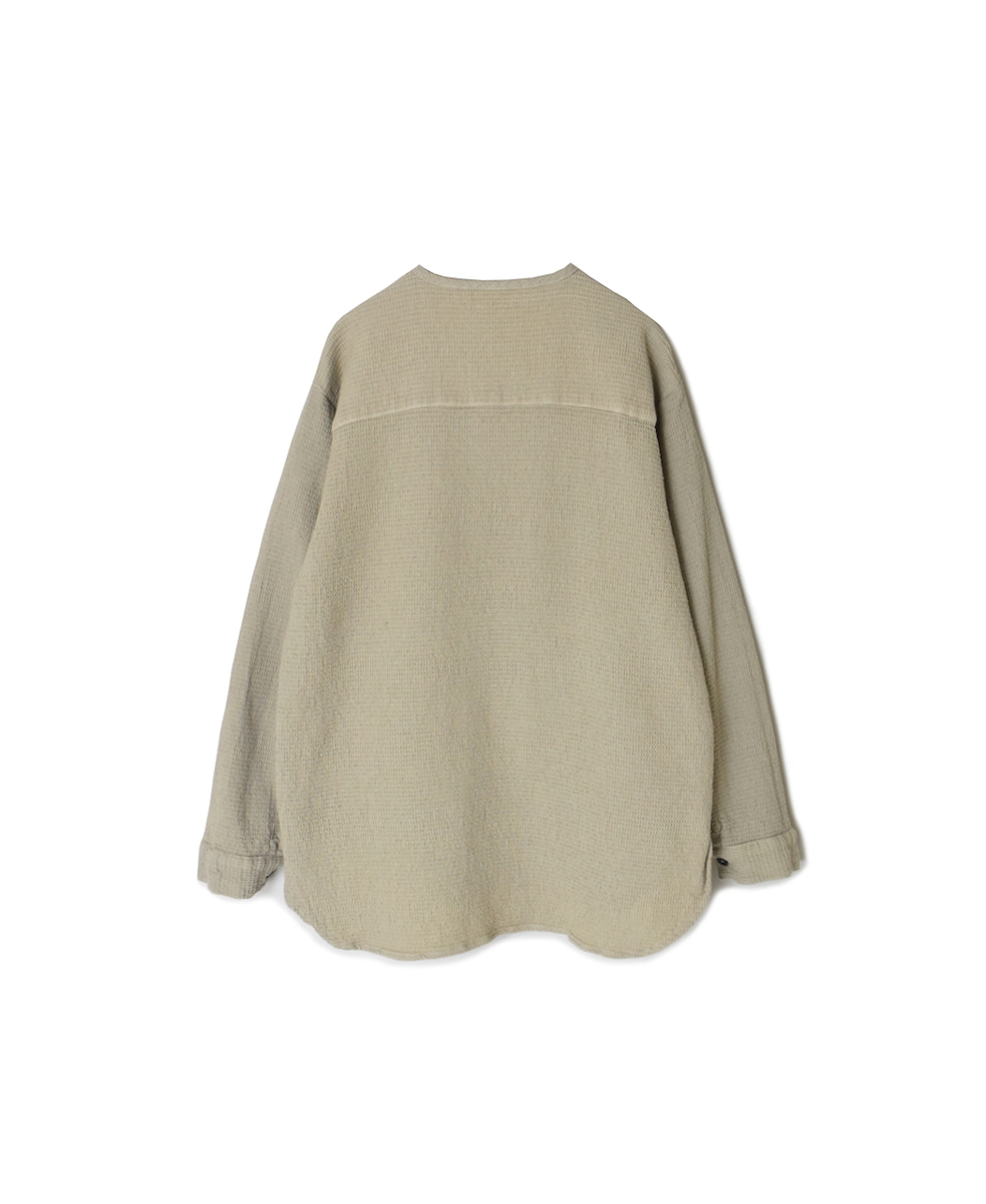INHT2574WPD(シャツ) WAFFLE PLAIN OVERDYE HENRY NECK SHIRTS