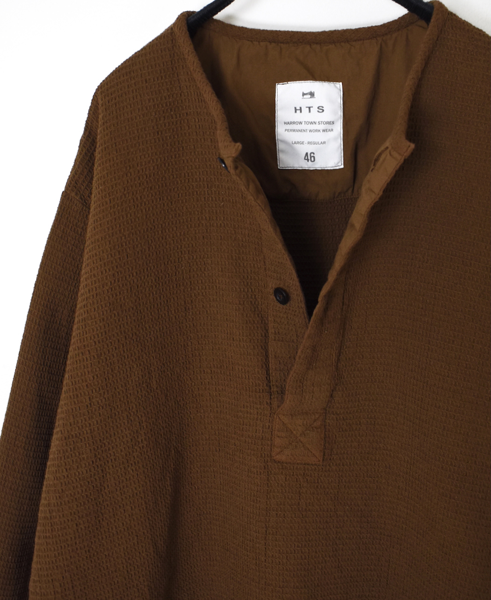 INHT2574WPD(シャツ) WAFFLE PLAIN OVERDYE HENRY NECK SHIRTS