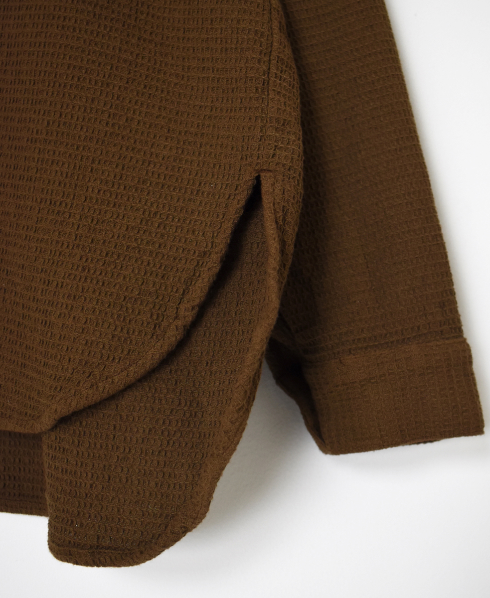 INHT2574WPD(シャツ) WAFFLE PLAIN OVERDYE HENRY NECK SHIRTS