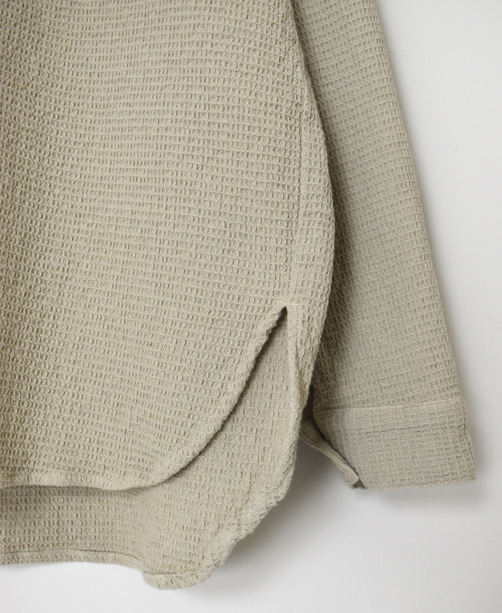 INHT2574WPD(シャツ) WAFFLE PLAIN OVERDYE HENRY NECK SHIRTS